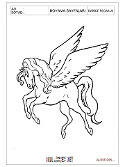 Barbie Pegasus boyama sayfaları